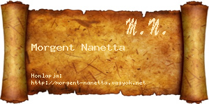 Morgent Nanetta névjegykártya